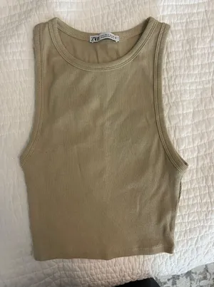 Zara Basic Cream Tank Top thumbnail 1