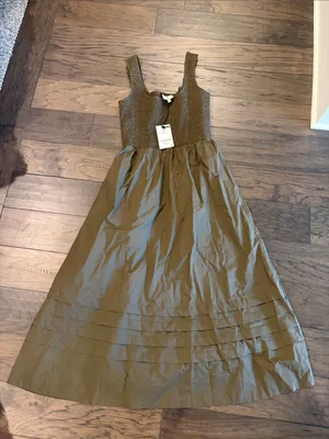 New With Tags Tuckernuck Olive Cotton Tiernan Dress Sz S thumbnail 3