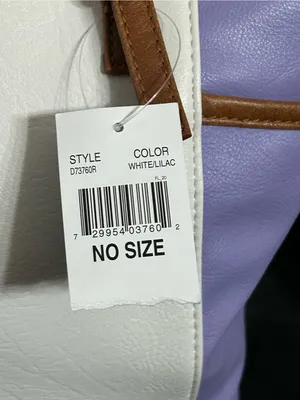 Women’s White & Lavender Tote Bag with Brown Trim & Gold Accent NWT thumbnail 7