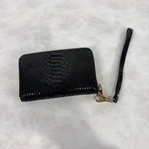 Michael‎ Kors Black Snake-Embossed Wristlet with Gold Plate thumbnail 2