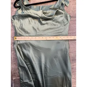 Petal & Pup Selma Off Shoulder Maxi Dress Olive Gown Satin Bows Size XL thumbnail 12
