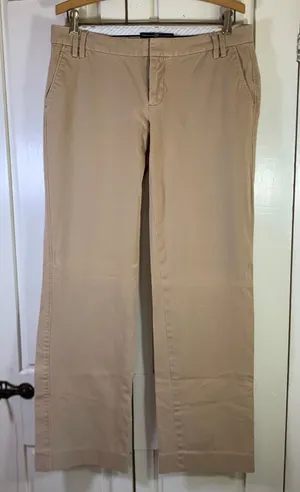 GAP Womens Khaki Tan Straight Leg Stretch‎ Chino Pants 8 Long Low Rise VTG thumbnail 1
