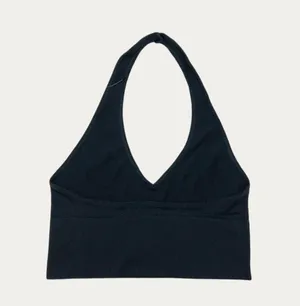 Bella Seamless Black Halter Crop Top Size M thumbnail 2