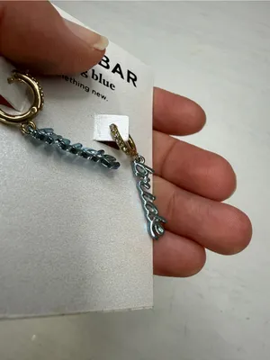 Bauble Bar Bride Gold and Blue Dangle Earrings thumbnail 6