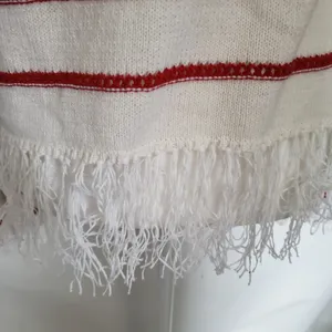 W by Worth Breton Stripe Womens Sweater Sz S Fisherman Nautical Fringe Preppy thumbnail 6