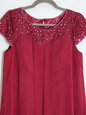 Azazie Wine Burgundy Tess Mother of the Bride Dress Size A10 Medium thumbnail 2