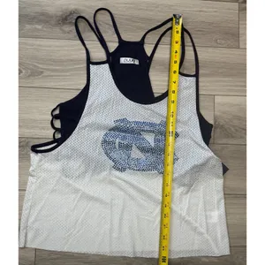 Nuyu UNC Tar Heels Mesh Rhinestone Spaghetti Tank Top Navy White Large New thumbnail 4