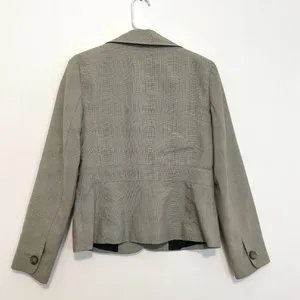 ANN TAYLOR Factory Tan / Brown Black Houndstooth Two Button Work Blazer Jacket 4 thumbnail 11