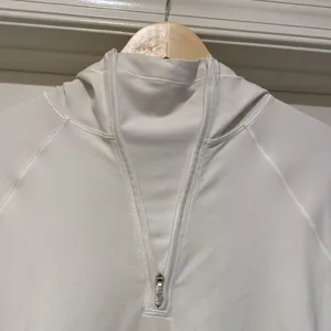 Lululemon warm stabilizer 1/2 zip hoodie Size 6 Cream Athleisure Athletic thumbnail 3