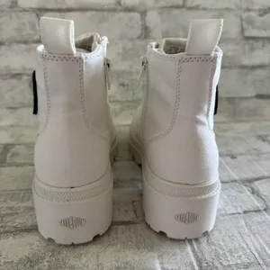 Palladium Pallabase Star White Twill Vegan High Block Heel Platform Lug Boot 8.5 thumbnail 6