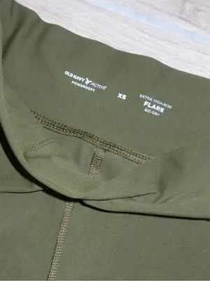 Old Navy Olive High-Rise Flare Leggings thumbnail 6