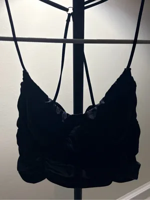 Strappy Black Lace-Trim Bandeau Bralette - Women Intimates & Sleepwear thumbnail 2