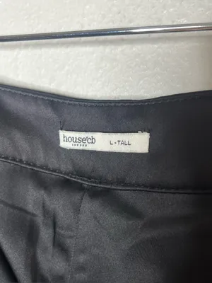 House of CB Black Satin Cargo Daria Straight Leg Trouser Pants Size Large Tall thumbnail 7