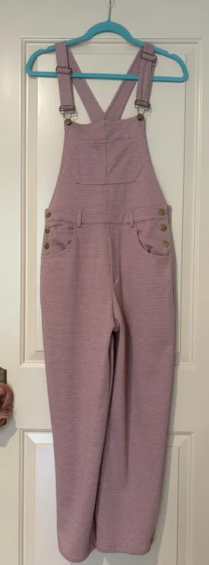 Polagram Pink Dusty Rose Houndstooth Overalls Size S thumbnail 1