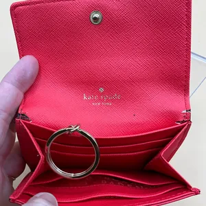 A Very Sweet Kate Spade Leather Bright Red Small ID wallet thumbnail 4