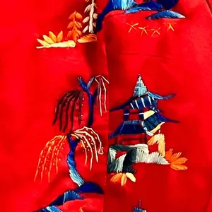 Satin Japanese Embroidered Blouse thumbnail 5