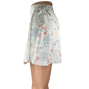 Aritzia Sunday Best White Floral Tie Waist Mini Wrap A-Line Skirt Skort Size XS thumbnail 2