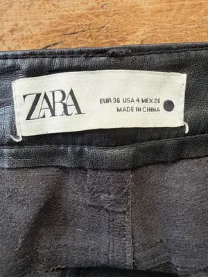 Zara Black Faux Leather Flared Pants thumbnail 2