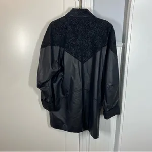 Vintage‎ Pelle Genuine Leather Embossed Jacket oversized size large western vtg thumbnail 7