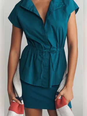 Anthropologie Sundry Sporty Twofer Mini Dress Size: Medium in Kayaking Green thumbnail 3