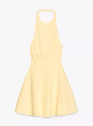 Zara mini halter godet butter yellow evening party wedding dress thumbnail 7
