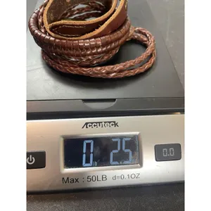VTG Braided Leather Skinny Belt Brown Two Back Loops Boho Western Women’s S thumbnail 11