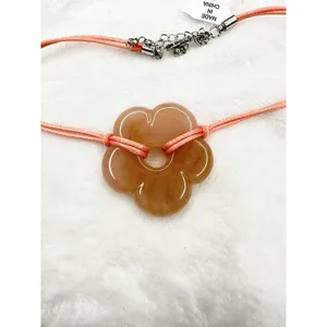 NEW Free People Baby Flower Cord Choker Pink Necklace Stone Bohemian Retro 70s thumbnail 3
