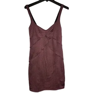 Intimately Free People BodyCon Purple Black Polkadot Mini Dress L thumbnail 3
