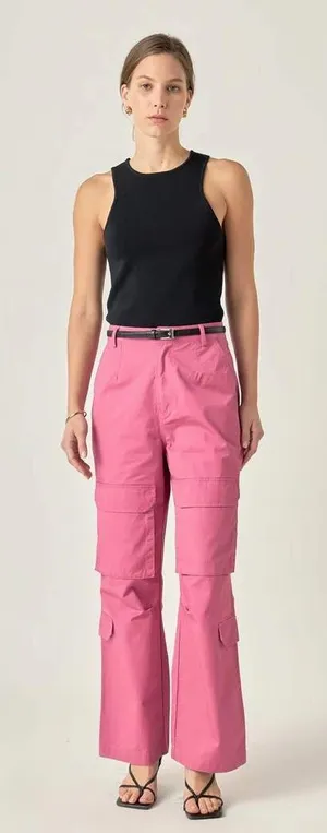 English factory high rise wide leg cargo‎ pants Size Medium thumbnail 1