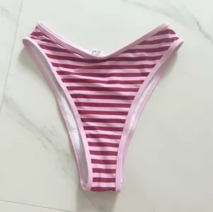 Women’s Pink Striped Bikini Bottoms - XS thumbnail 1