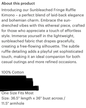 Boutique Sun Bleached Kimono With Fringe thumbnail 4