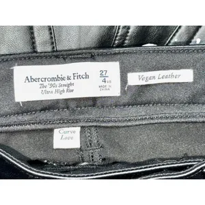 Abercrombie & Fitch Curve Love 90s Straight Ultra High Rise Black Pant Size 27 4 thumbnail 3