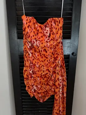 NWT Love & Lemonade Orange Leopard Mini Dress Size XL thumbnail 4