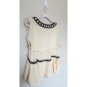 Free People‎ Market Place Embroidered V-Neck Top Ecru Combo Extra Small NEW thumbnail 4
