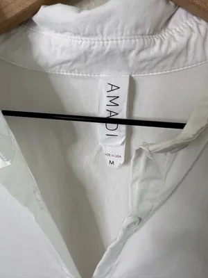 Anthropologie‎ Amadi Cordelia Tiered Midi Shirtdress White Poplin Womens Size M thumbnail 6