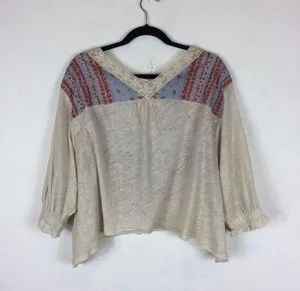 Free People Prairie Days 3/4th Sleeve Boho Blouse thumbnail 12