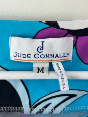 Jude Connally Sleeveless Sheath Mini Dress Blue White Purple Abstract Floral thumbnail 3