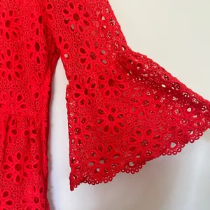 NWT‎ JACK BB Dakota Fit Flare Eyelet Dress Poppy Red Lined Bell Sleeve Size 10 thumbnail 3