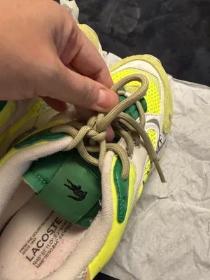 Lacoste x yellow trainers #sneakers #collab Pre-owned used once thumbnail 5