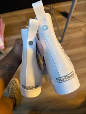 Juicy Couture White Kids Rain Chelsea Boots with Multicolor Logo Panels thumbnail 3