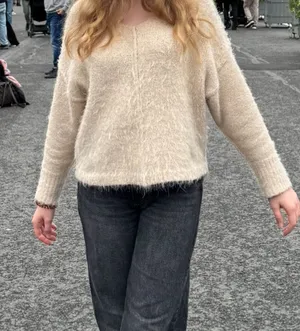 Vestique Tan Fuzzy Sweater thumbnail 1