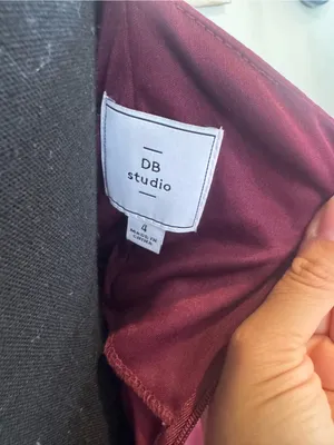 David's Bridal Burgundy Satin Cowl Neck Maxi Dress thumbnail 5