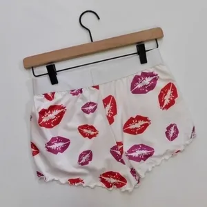 NEW!! HOT LIPS Lipstick Kiss Cropped Loungewear Two‎ Piece Set Top Shorts Small thumbnail 8