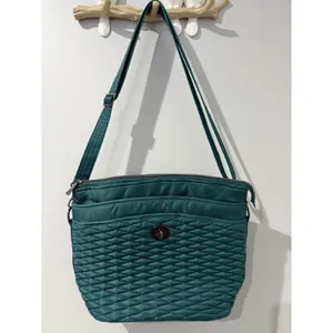 Lug Adagio‎ Shoulder Crossbody Bag RFID Protection Turn Key Lock Emerald Teal M thumbnail 2