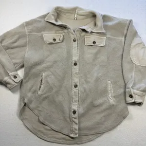 Free People Incense Fleece Shacket Jacket Button Front Size S thumbnail 1