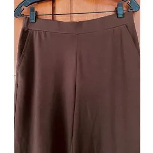 OGL Pants Lyocell Wool Mid Rise Wide Leg Pull-on Pockets Brown Size Medium NEW thumbnail 3