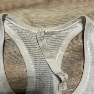 Lululemon Athletica White Mesh Racerback Tank Top thumbnail 2