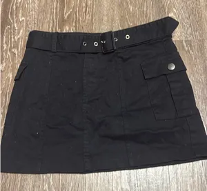 LA Hearts Black Belted Mini Skirt thumbnail 1