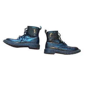 DR. MARTENS “Doc’s” Black 1460 Patent Glitter Lace-Up Boots with Side Zip 6 thumbnail 2
