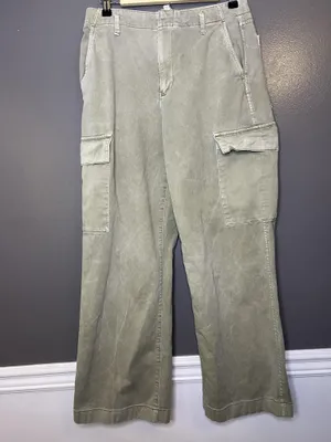 Gap Pants Womens 6 Green Loose Khaki Cargo Twill Relaxed Fit Pockets Casual thumbnail 2